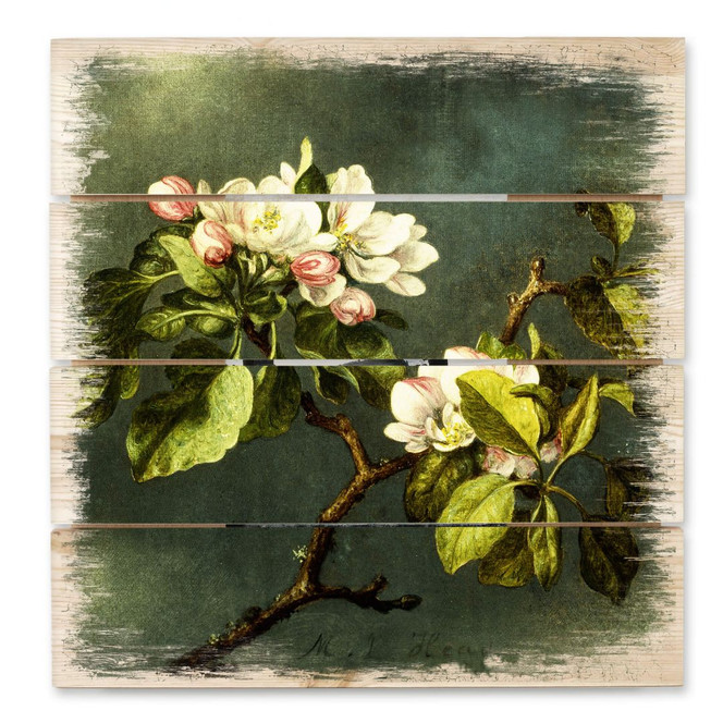 Holzbild Heade - Apfelblüten - 40 x 41.5 cm