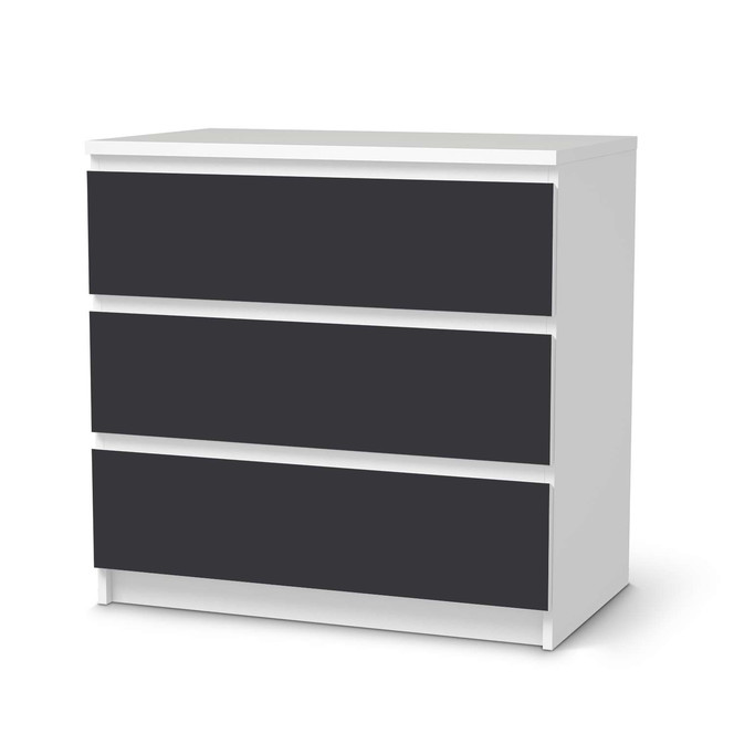 Klebefolie IKEA Malm Kommode 3 Schubladen - Grau Dark- Bild 1