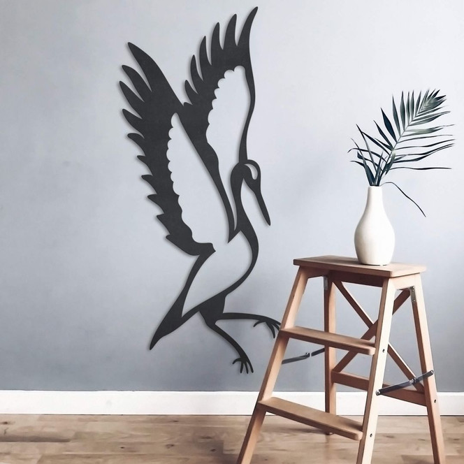 MDF - Holzdeko Kranich stehend