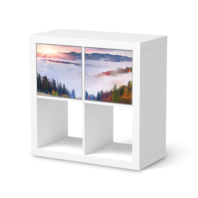Möbelfolie IKEA Kallax Regal 2 Türen (quer) - Herbstwald- Bild 1