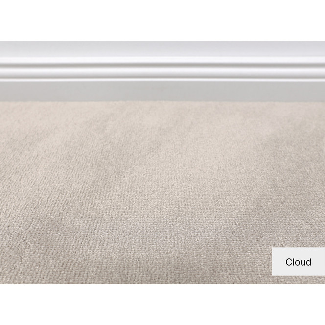 Chablis Hochflor Teppichboden Meterware in Cloud