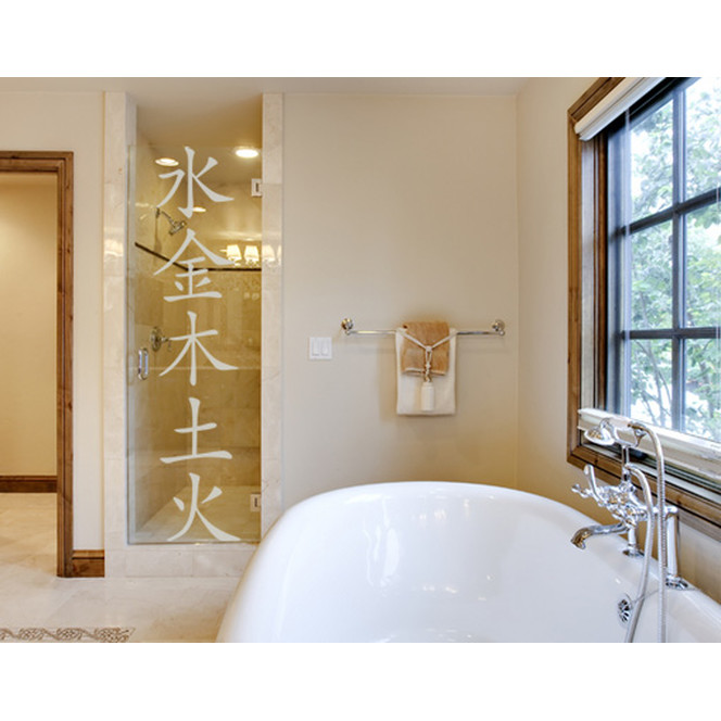 Glasdekor Chin.Zeichen "Die fünf Elemente"