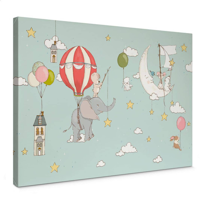 Leinwandbild Fliegende Tiere mit Heissluftballon - Skellern