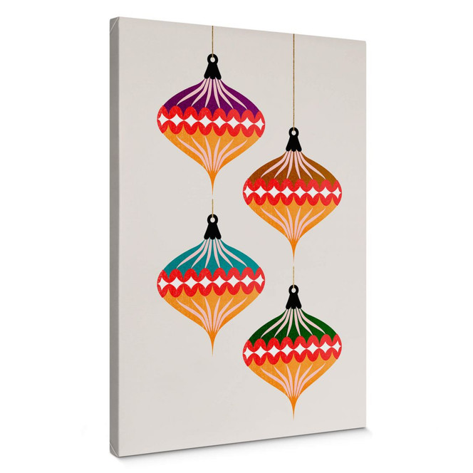 Leinwandbild Kubistika - Weihnachtskugeln Retro