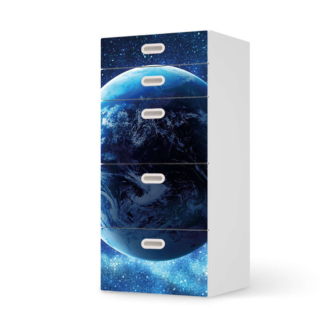 Möbel Klebefolie IKEA Stuva / Fritids Kommode - 5 Schubladen - Planet Blue- Bild 1