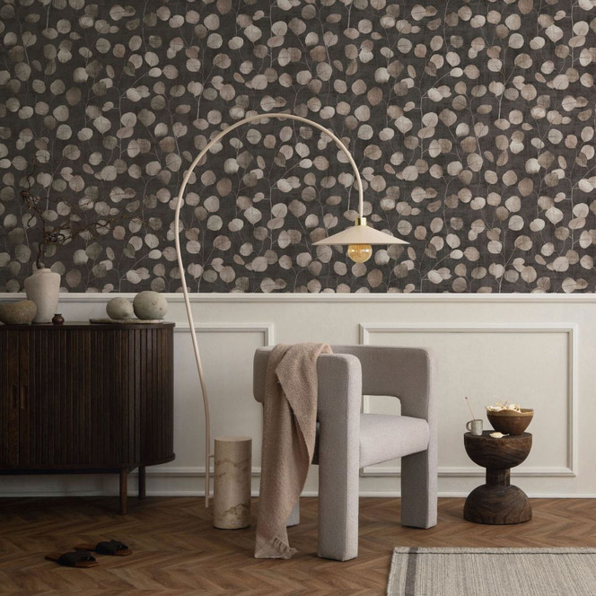 Vliestapete in Braun Blätter Blattoptik Floral Natur