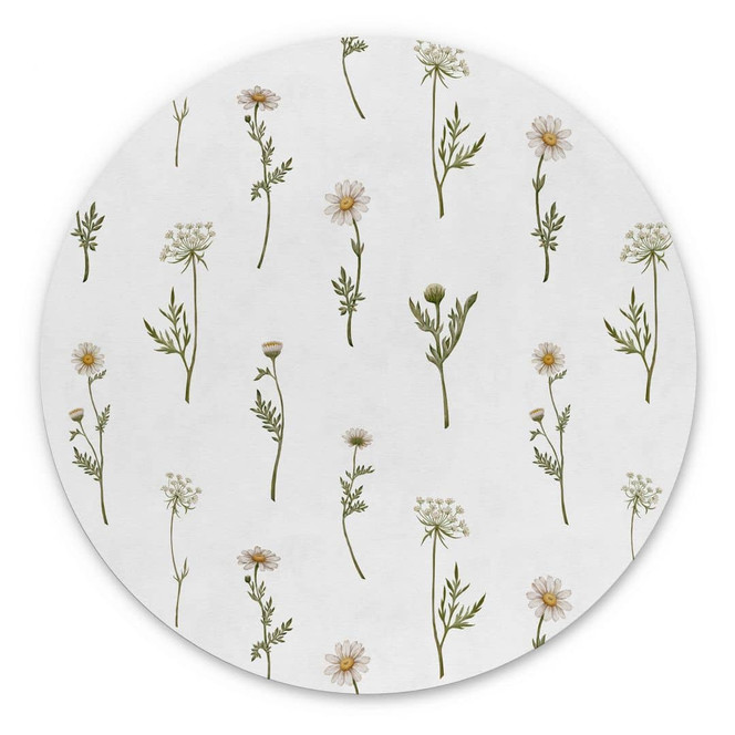 Alu-Dibond Wiesenromantik mit Feldblumen - Kikki Belle - Rund