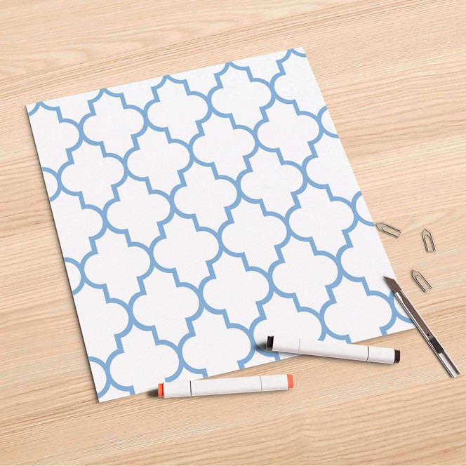 Folienbogen (30x30cm) - Retro Pattern - Blau- Bild 1