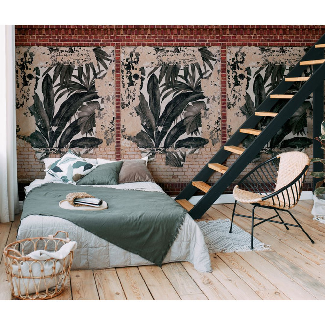 Fototapete Graffiti braun beige - Vliestapete Industrial Livingwalls - matt und glatt