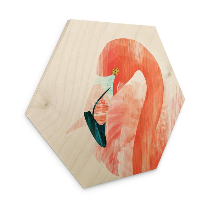 Hexagon - Holz Goed Blauw - Pink Flamingo