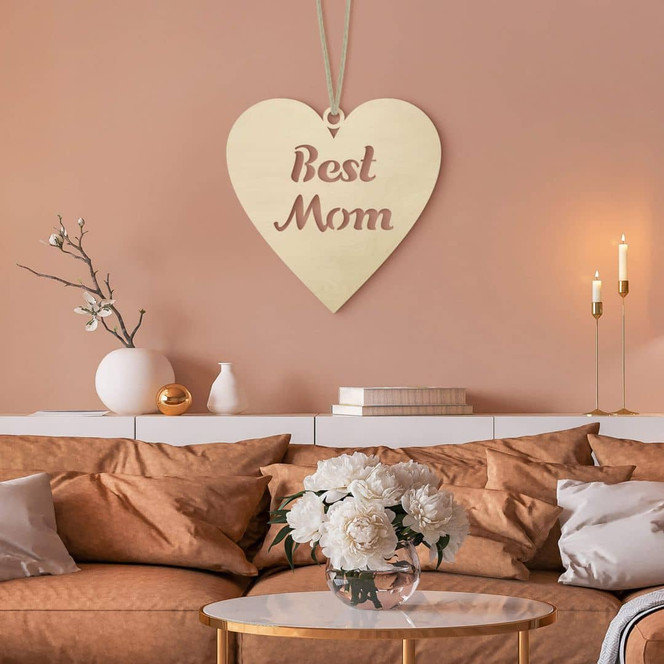 Holzdeko Pappel - Best Mom Heart