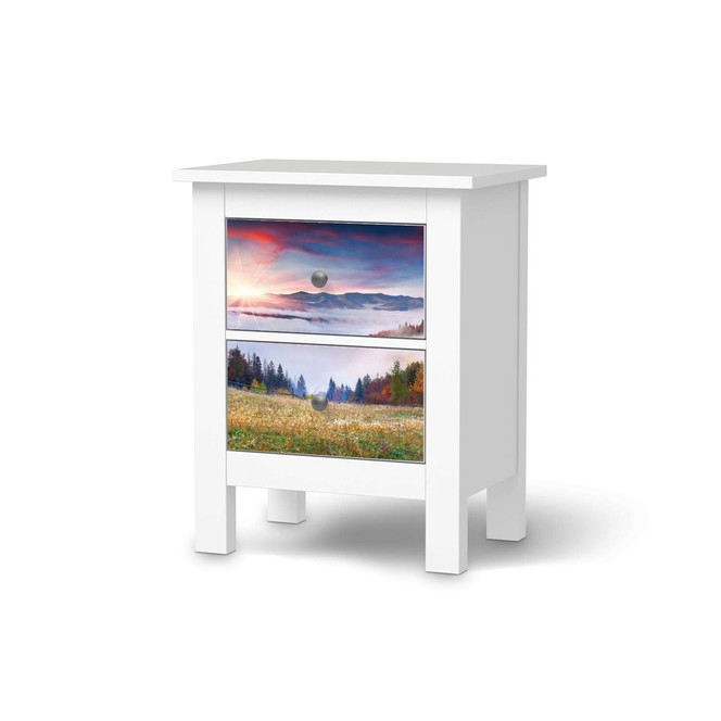 Möbelfolie IKEA Hemnes Kommode 2 Schubladen - Herbstwald- Bild 1