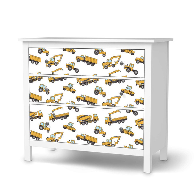 Möbelfolie IKEA Hemnes Kommode 3 Schubladen - Working Cars- Bild 1