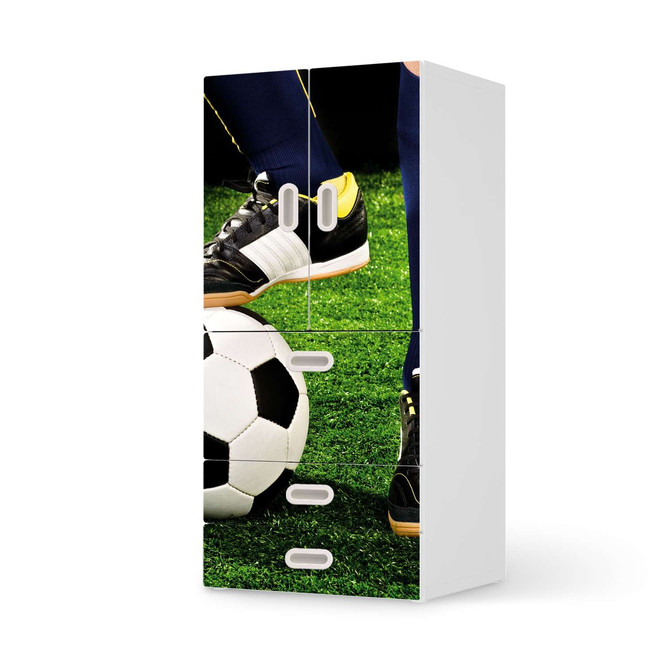 Möbelfolie IKEA Stuva / Fritids - 3 Schubladen und 2 kleinen Türen - Fussballstar- Bild 1