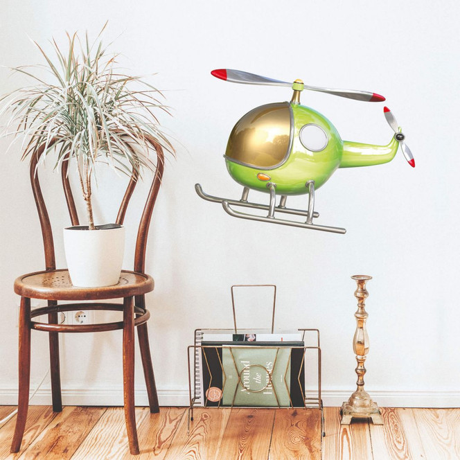 Wandtattoo Michel Agullo - Helikopter (grün)