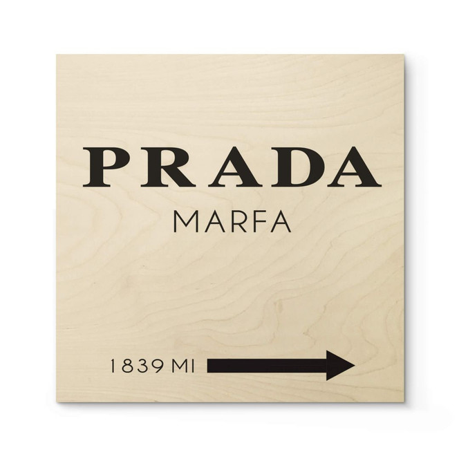 Holzposter Prada Marfa - Quadratisch