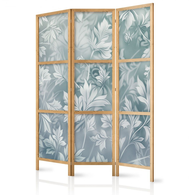 Japanischer Paravent, Raumteiler freistehend, Trennwand - Ornaments in Worn Muted Turquoises