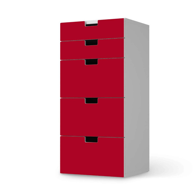 Möbel Klebefolie IKEA Stuva / Malad Kommode - 5 Schubladen - Rot Dark- Bild 1