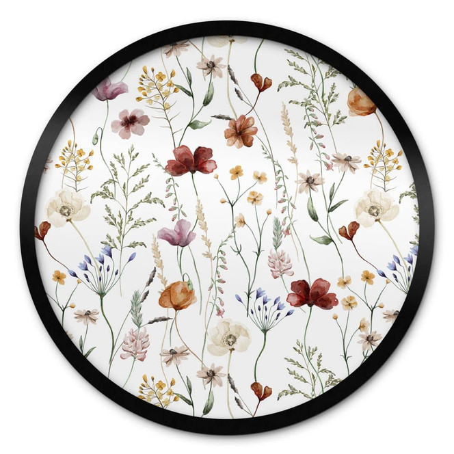 Poster Bunte Wildblumen - UN Designs - Rund