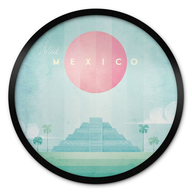 Poster Tempel von Kukulcán in Chichén Itzá - Rivers - Rund