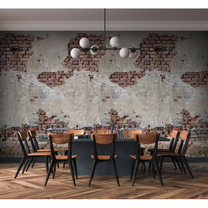 Fototapete Steinoptik beige braun - Vliestapete Industrial Livingwalls - matt und glatt