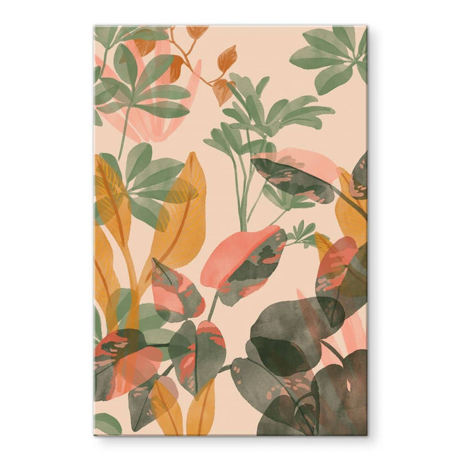 Acrylglasbild Garten mit tropischen Pflanzen - Goed Blauw