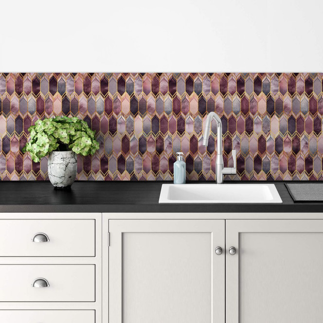 Küchenrückwand Fredriksson - Glasmalerei: Rosé und Gold