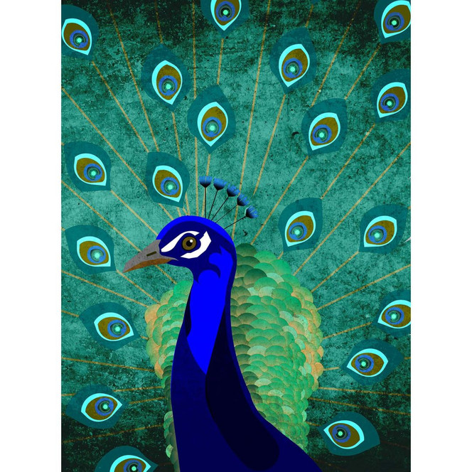 Livingwalls Fototapete ARTist Peacock mit Pfau blau, grün - Bild 1
