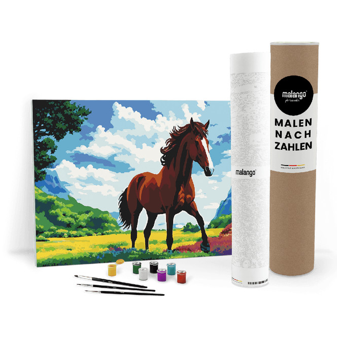 Malen nach Zahlen Leinwandbild - Pferd Pippin