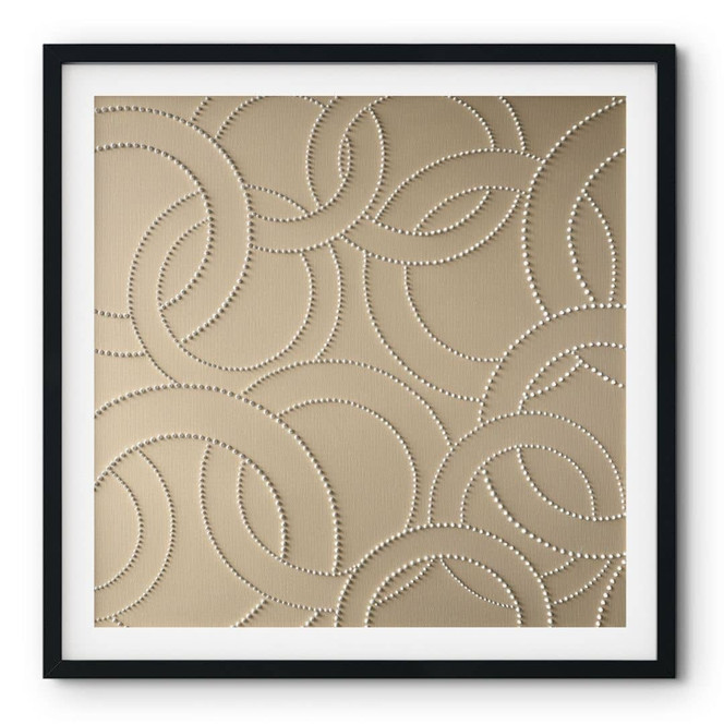 Poster Abstrakte Ringe beige - Grande - Quadratisch