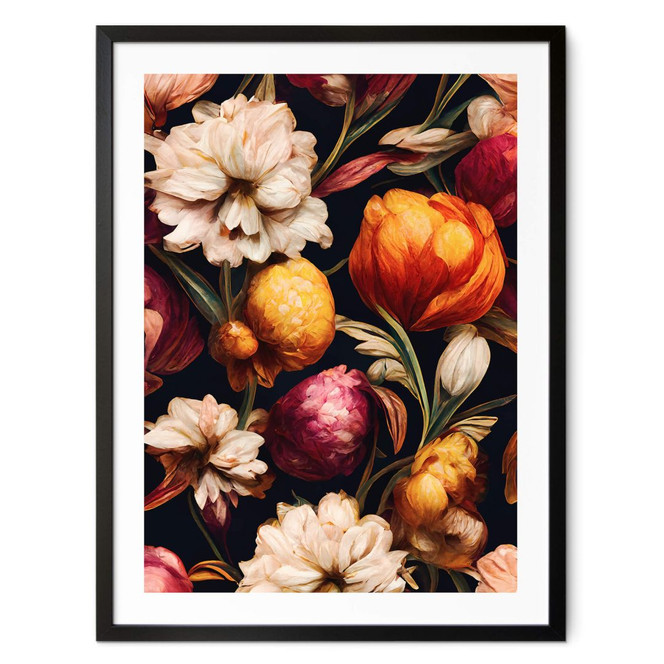 Poster Blumen - Blütenkelche in Ocker und Pink - Treechild