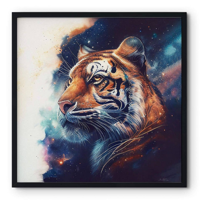 Poster Heine - Tiger im Sternenhimmel - Quadratisch