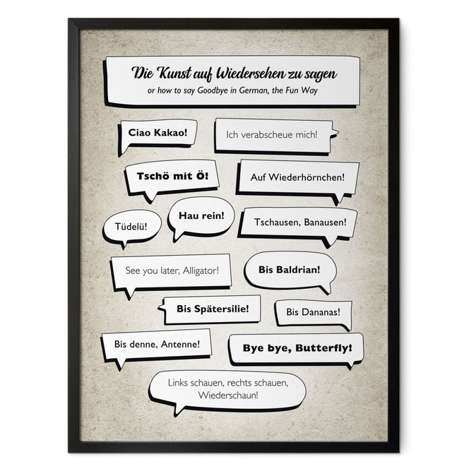 Spruch Poster Die lustigsten Abschiedsgrüsse