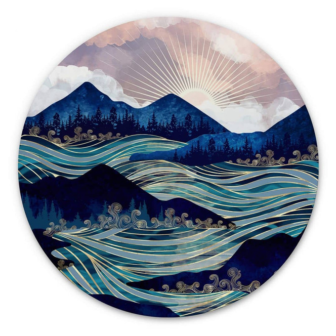 Alu-Dibond SpaceFrog Designs - Meerestreiben - Rund