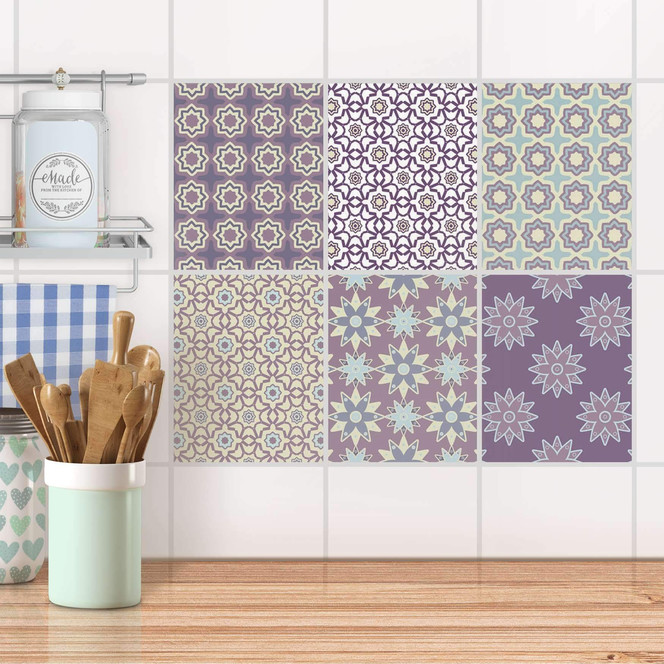 Fliesenaufkleber Set rechteckig - Pastell Pattern
