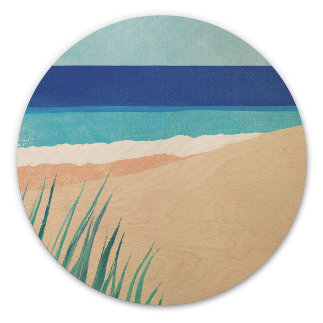 Holzbild Ostsee mit Dünengras - Rivers - Rund