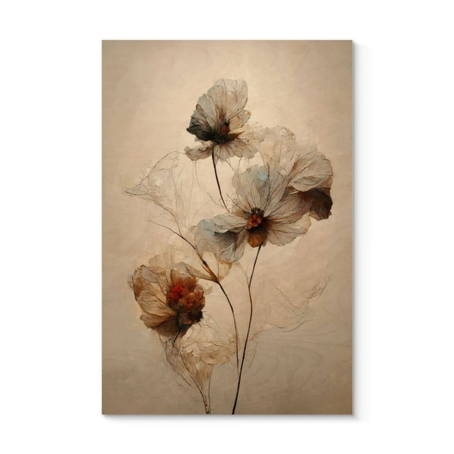 Holzbild Trockenblumen - Eleganz der Vergänglichkeit - Treechild
