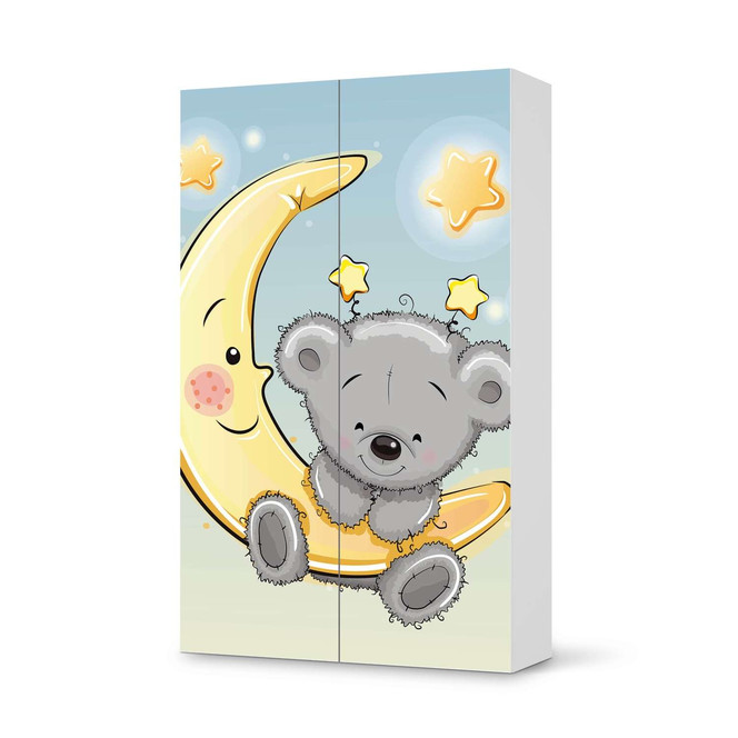 Klebefolie IKEA Besta Schrank 2 Türen (hoch) - Teddy und Mond- Bild 1