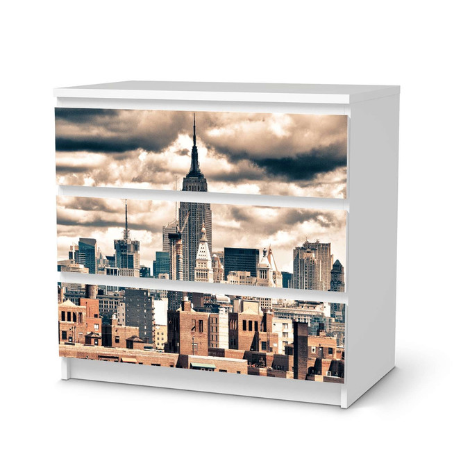 Klebefolie IKEA Malm Kommode 3 Schubladen - Skyline NYC- Bild 1