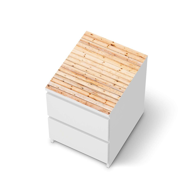 Möbelfolie IKEA Malm Kommode 2 Schubladen oben - Bright Planks- Bild 1