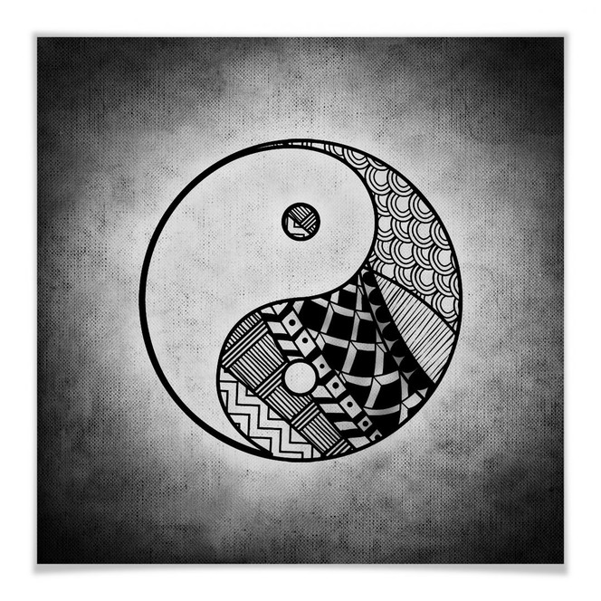Poster Yin und Yang - quadratisch