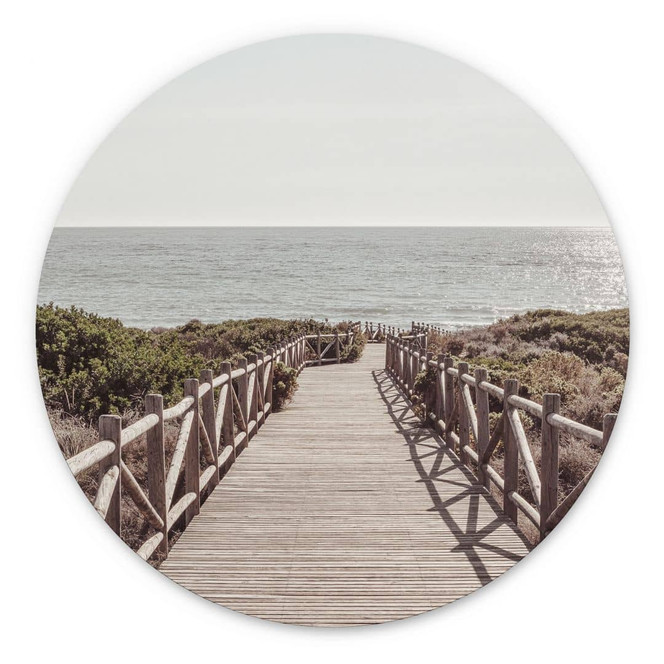 Wandbild Steg zum Strand - 1X Studio - Alu-Dibond - Rund