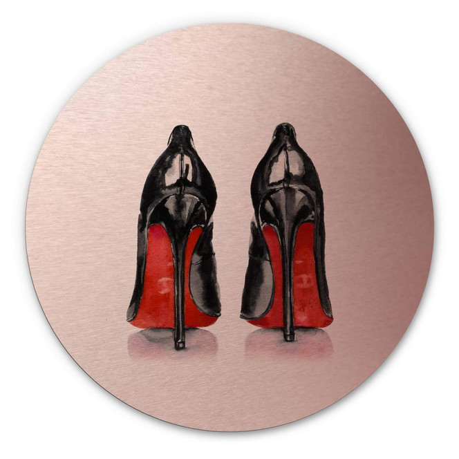 Alu-Dibond Bild mit Kupfereffekt High Heels - Rund