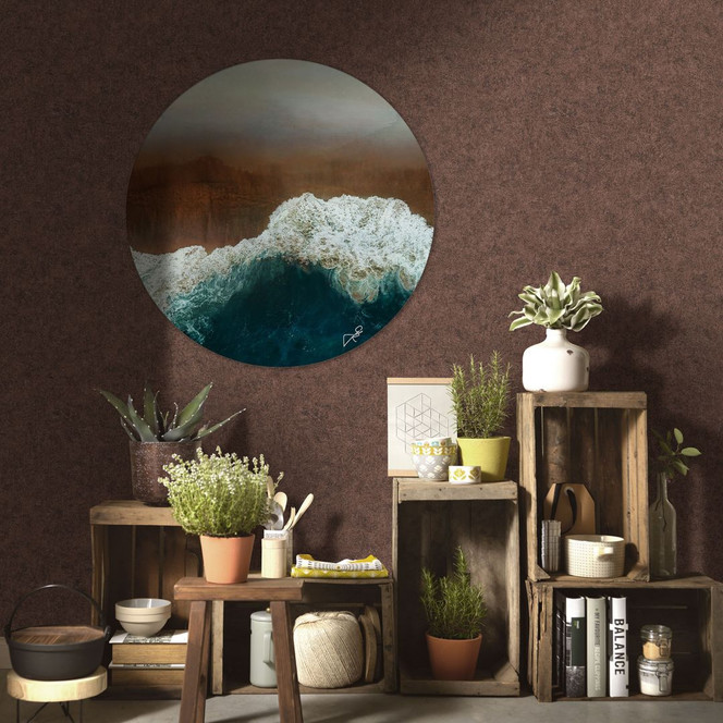 Glasbild Wellen im Ozean - Guido Maria Kretschmer Kollektion - Rund - Ø 70cm