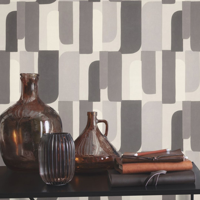 Grafiktapete, Vliestapete Paraiso grau