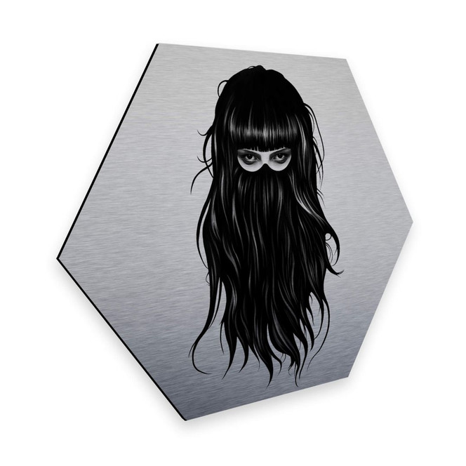 Hexagon - Alu-Dibond-Silbereffekt Ireland - It-Girl