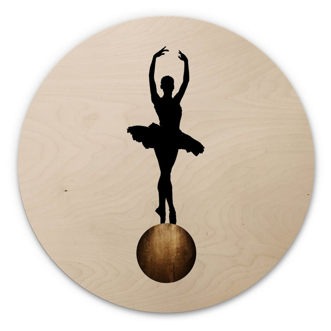 Holzbild Kubistika - Prima Ballerina - Rund - Bild 1