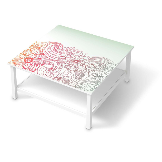 Klebefolie IKEA Hemnes Tisch 90x90cm - Floral Doodle- Bild 1