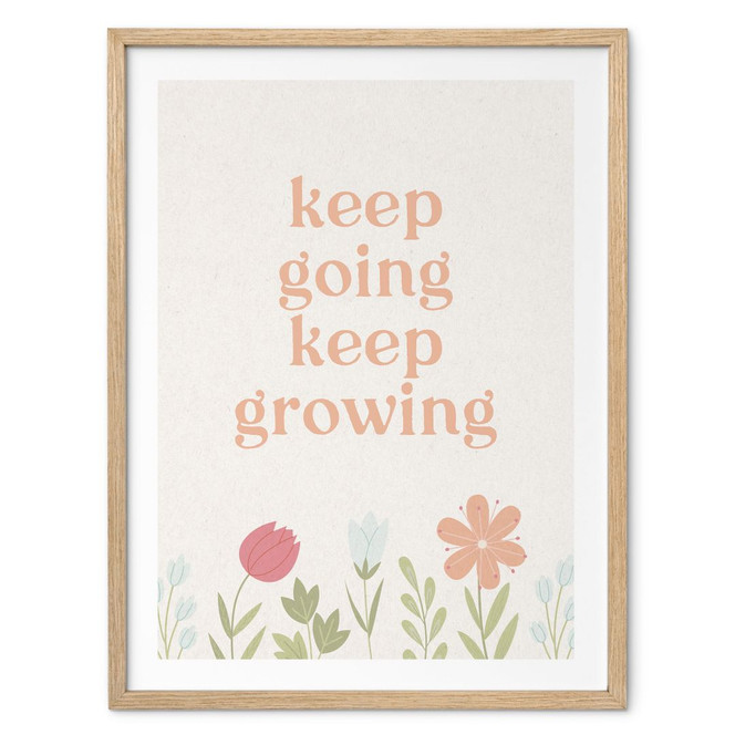 Poster Keep going keep growing | Mindset Poster mit Motivationsspruch