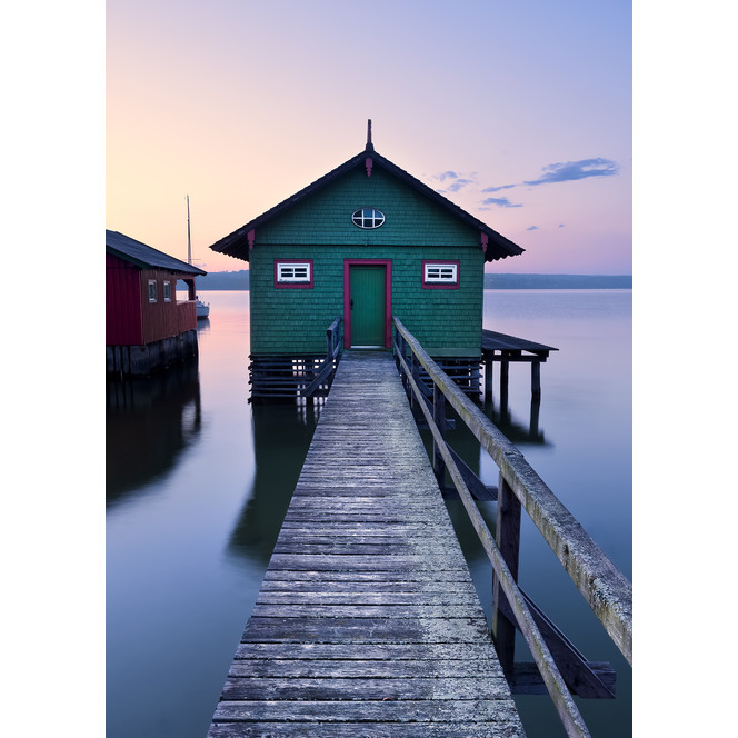 Fototapete Das grüne Bootshaus
